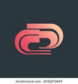 Logo de iniciales de CD estilo futurista moderno colores brillantes brillantes