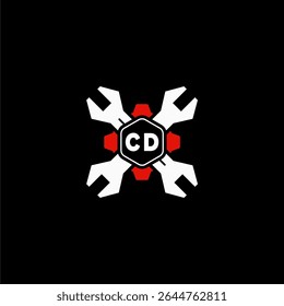 CD Initials Vektor Stok Otomotif Logo Design