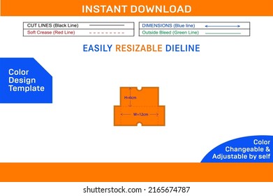 CD insert box dieline template and 3D box design