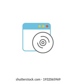 Cd installation product icon in color icon, isolated on white background 