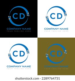 CD letter logo creative design. CD unique design.
