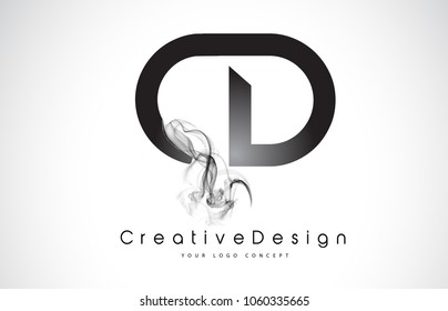 CD Letter Logo Design with Black Smoke. Creative Modern Smoke Letters Vector Icon Logo Illustration.
