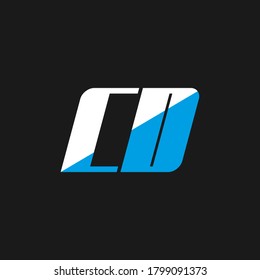 Diseño del logotipo de la letra CD sobre fondo negro. Concepto del logotipo de la letra de las iniciales creativas del CD. diseño de iconos cd. Diseño de iconos de letras blancas y azules de CD sobre fondo negro. C D