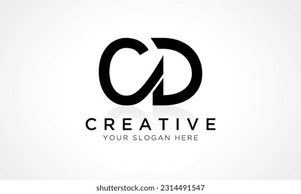 CD Letter Logo Design Vector Template. Alphabet Initial Letter CD Logo Design With Glossy Reflection Business Illustration.