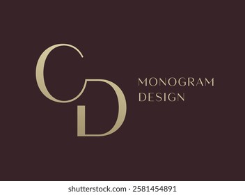 CD letter logo icon design. Classic style luxury initials monogram.