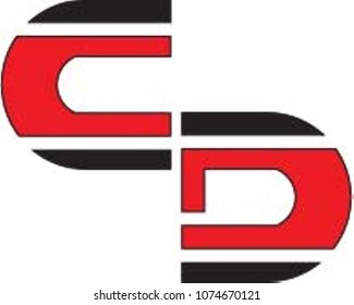 cd letter logo vector