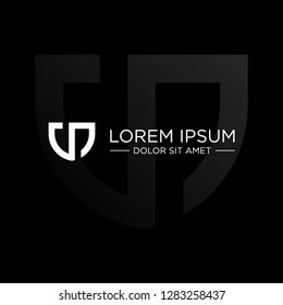 CD letter mark logo template with the defense symbol
