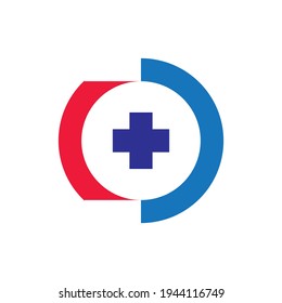 CD letter with Plus logo design vector