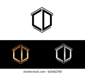 CD letters linked with hexagon shape logo



