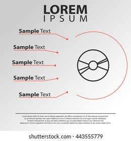 CD line icon. CD infographics template