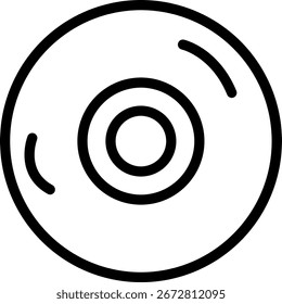 Design De Vetor De Ícone De Linha De Cd