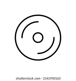 CD line vector icon on white background