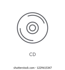 Cd linear icon. Modern outline Cd logo concept on white background from Music collection. Suitable for use on web apps, mobile apps and print media.