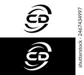 CD logo. C D design. White CD letter. CD, C D letter logo design. Initial letter CD linked circle uppercase monogram logo. C D letter logo vector design. 