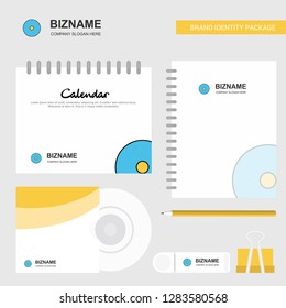 CD Logo, Calendar Template, CD Cover, Diary and USB Brand Stationary Package Design Vector Template