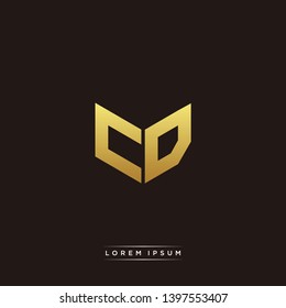 CD Logo Letter Initial Logo Designs Templete with Gold and Black Background