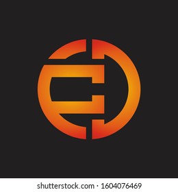 CD Logo monogram with cutting line style isolated on colors