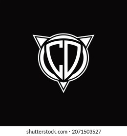 CD Logo monogram isolated with circle shape and three arrow design template