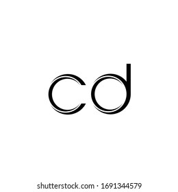 CD Logo monogram with slice rounded modern design template isolated on white background