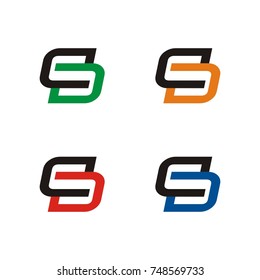 CD logo or SD logo S logo initial letter design template vector