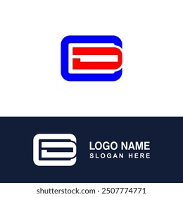 CD logo template with examples of blue and red.