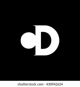 CD Logo. Vector Graphic Branding Letter Element. Dark Background