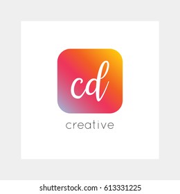 CD logo, vector. Useful as branding symbol, app icon, alphabet element, clip-art.