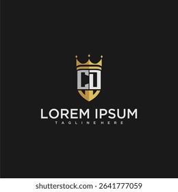 CD luxury letter monogram for crown and shield logo design