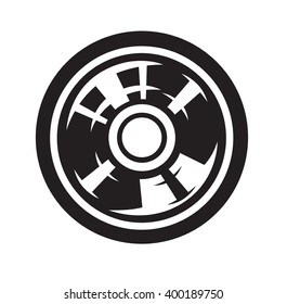 CD minimalist style icon. Black sign on white background