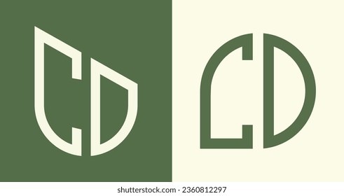 Paquete vectorial de diseño de logotipo de letras iniciales de CD moderno. Será adecuado para qué empresa o nombre de marca inician esas iniciales.