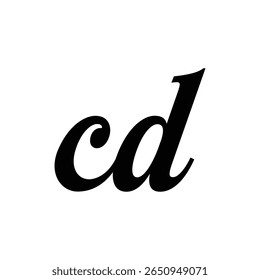 design de logotipo minimalista moderno em cd com elegância intemporal, linhas limpas e espaço negativo inteligente — ideal para soluções profissionais, criativas e de marca comercial premium.