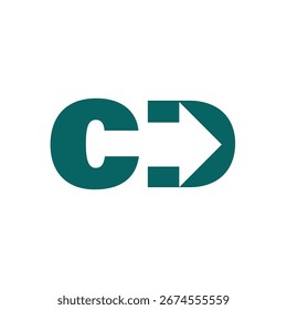 Símbolo do logotipo do monograma do CD com seta
