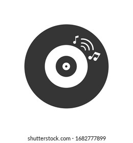 CD-Musiksymbol im Flachstil. Vektorillustration