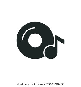 CD-Musiksymbol einzeln auf Flachdesign