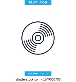 CD Music Icon Vector Logo Design Template