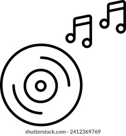 CD music Outline vector illustration icon