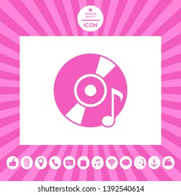 CD with music symbol. Element for your design