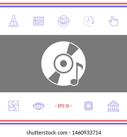 CD with music symbol. Graphic elements for your design