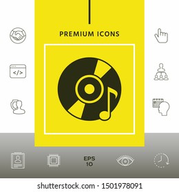 CD with music symbol. Graphic elements for your design