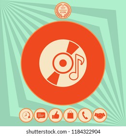 CD with music symbol icon