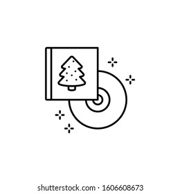 Cd, music, tree icon. Simple line, outline vector of new year icons for ui and ux, website or mobile application