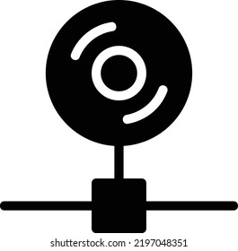 CD-Netzwerk-Symbol mit Glyph-Stil, Networking-Zeichen und Symbol einzeln auf weißem Hintergrund