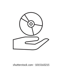 CD on hand icon illustration isolated vector sign symbol