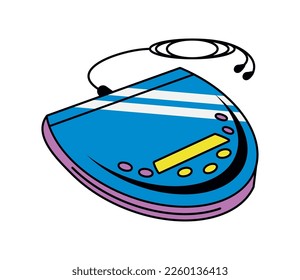 CD player 90s pop art icon isolated