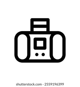 CD player boombox. Editable stroke vector icon.