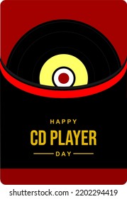 cd player day. Holiday concept. Template for background, banner, card, poster, t-shirt with text inscription