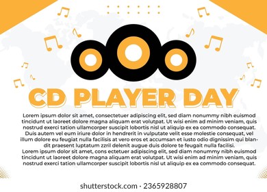 CD Player Day - 1. Oktober 2023, Kann geändert werden, Illustrator Eps-Datei, geeignet für die Verwendung in Printmedien oder sozialen Medien. Jetzt bei Shutterstock erhältlich.