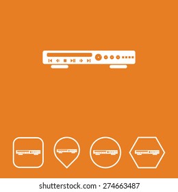 CD Player Icon on Flat UI Colors with Different Shapes. Eps-10.