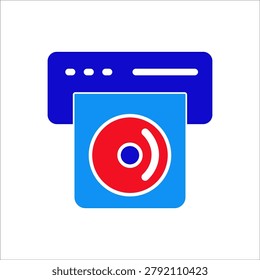 cd player icon. simple flat solid vector