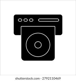 cd player icon. simple flat solid vector